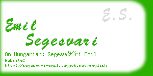 emil segesvari business card